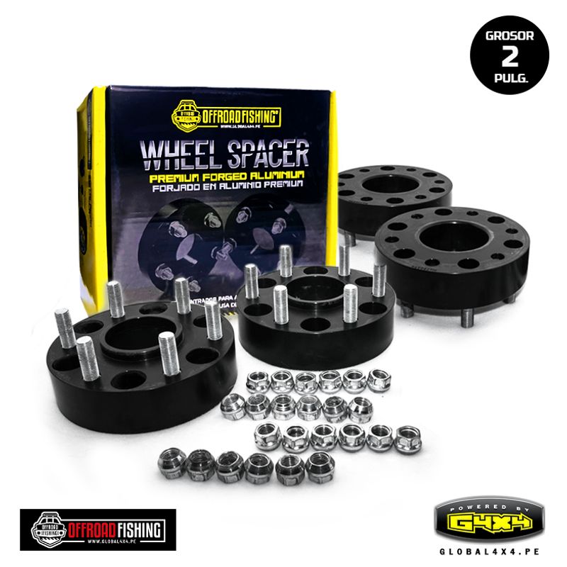 POWERED BY G4X4 GLOBAL 4 X 4 PE - Espaciadores 2 pulg de aluminio y centrador para Ford F150