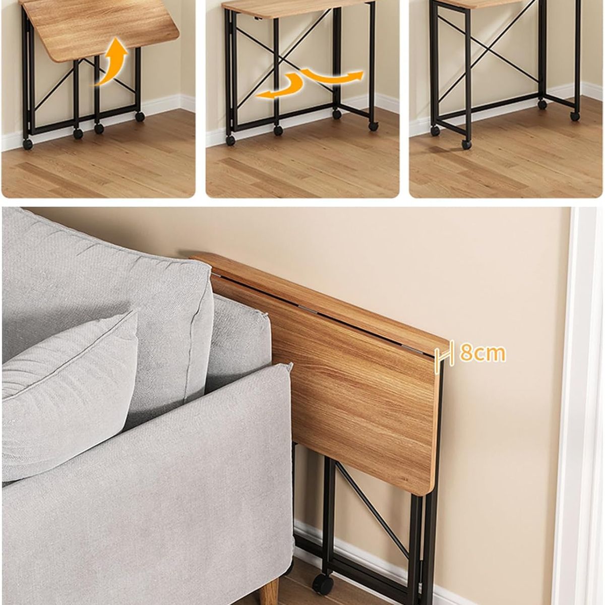 GENERICO - Escritorio Plegable De Oficina y Casa Mesa De Estudio Movible - marrón