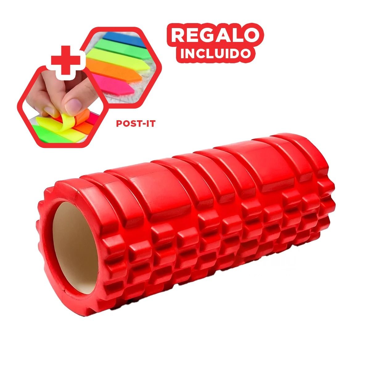 GENERICO - Rollo de Deporte Fitness en Tono Rojo Y+Post-it Adhesivos