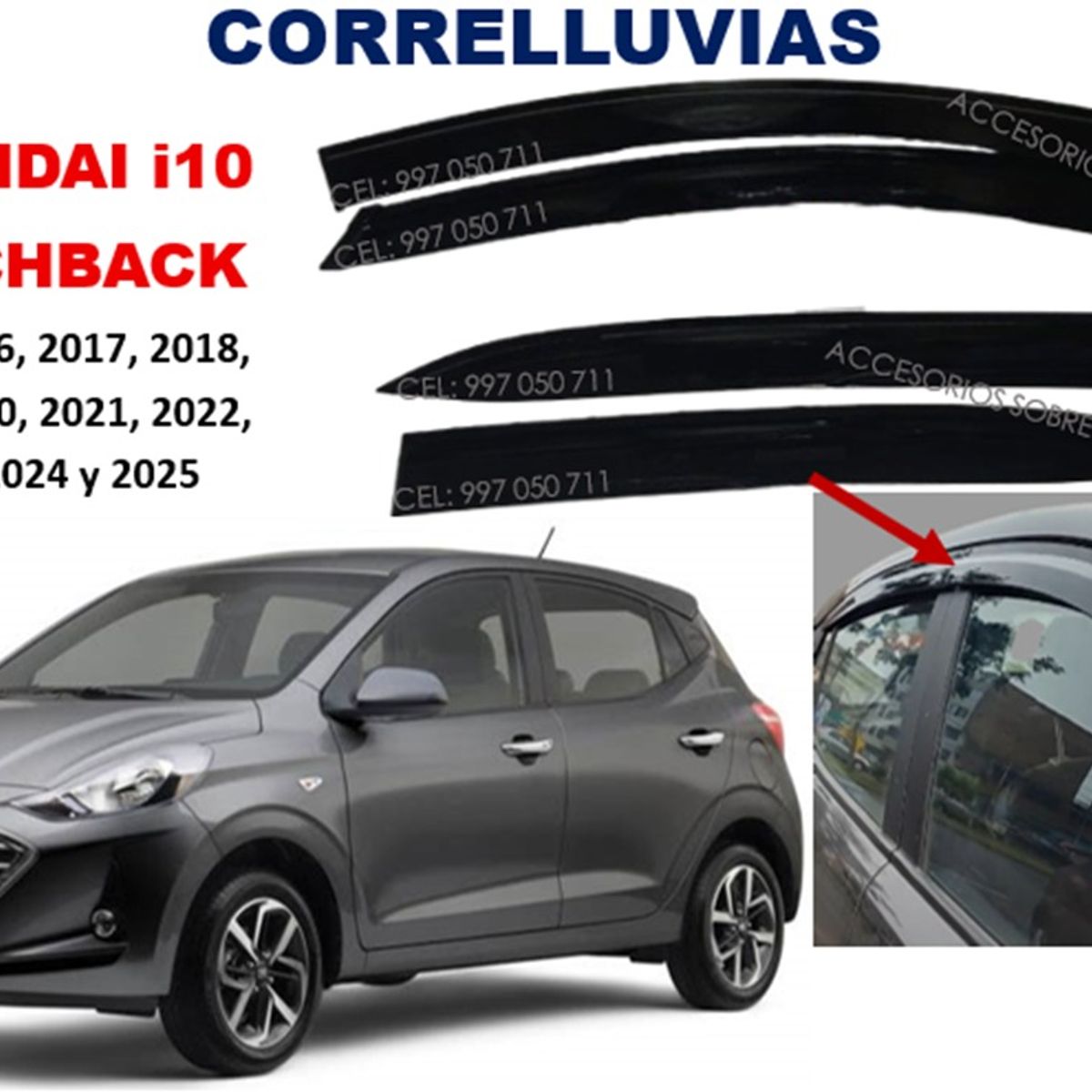 GENERICO - Correlluvias HYUNDAI i10 HATCHBACK año 2016 al 2025