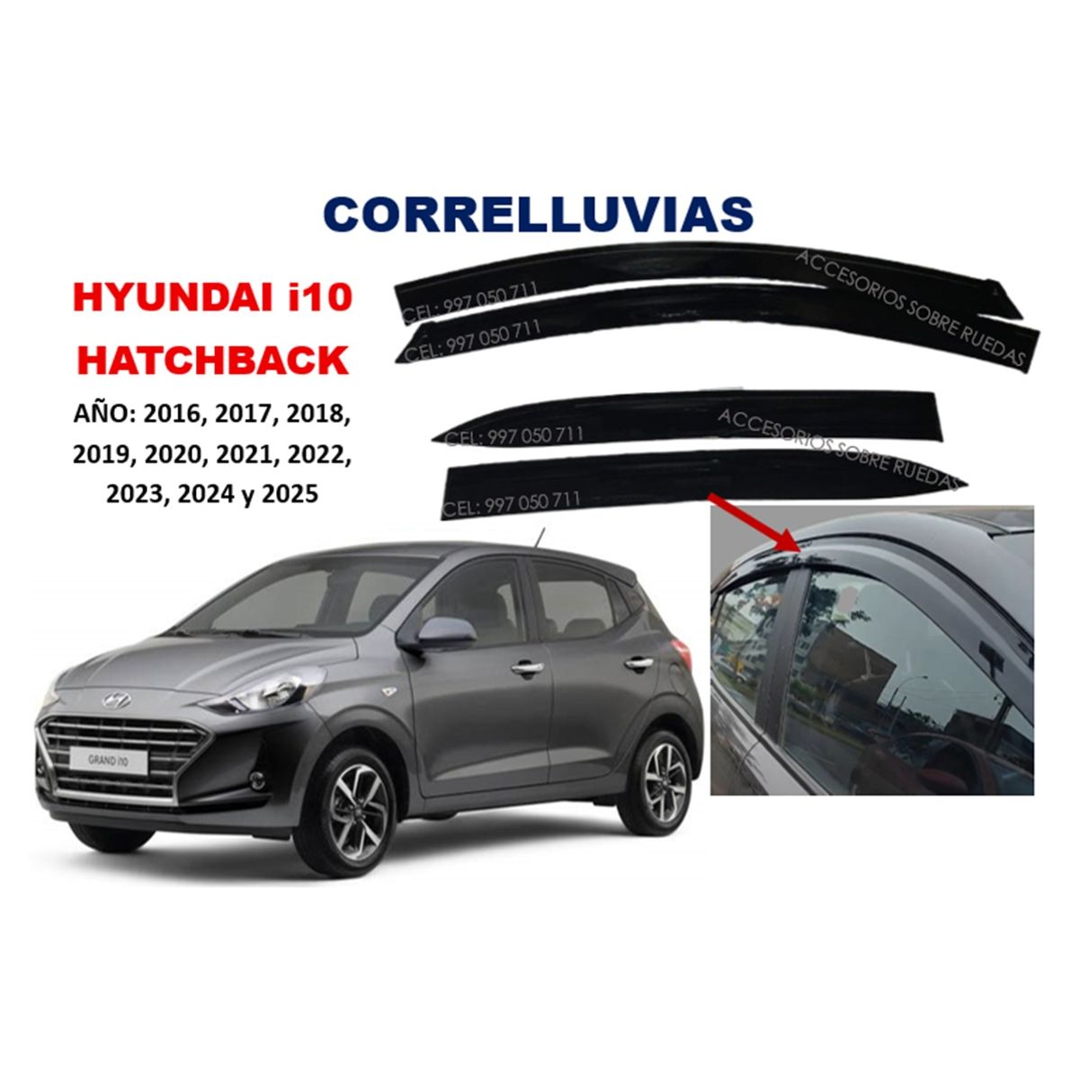 GENERICO - Correlluvias HYUNDAI i10 HATCHBACK año 2016 al 2025