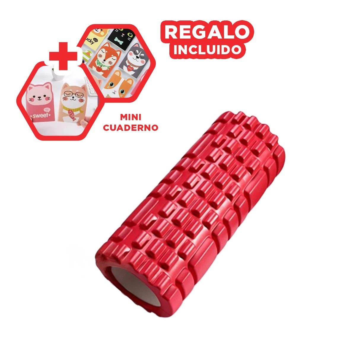 GENERICO - Pack12 Rollo de Deporte Fitness en Rojo Y+Regalo Agendita