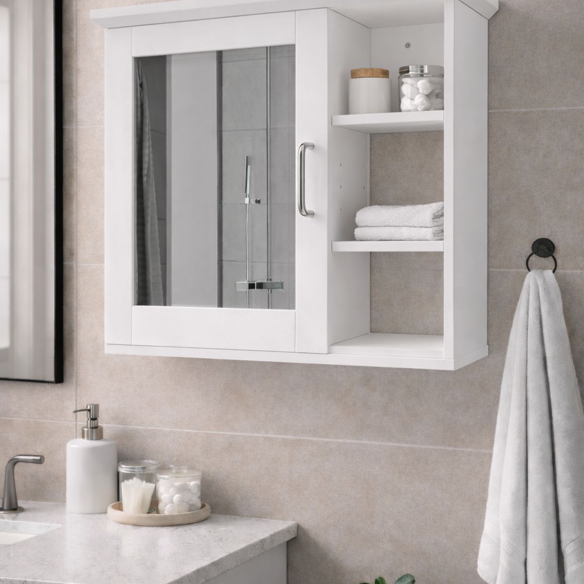 GENERICO - ORGANIZADOR DE BAÑO C ESPEJO - SOLAR WHITE