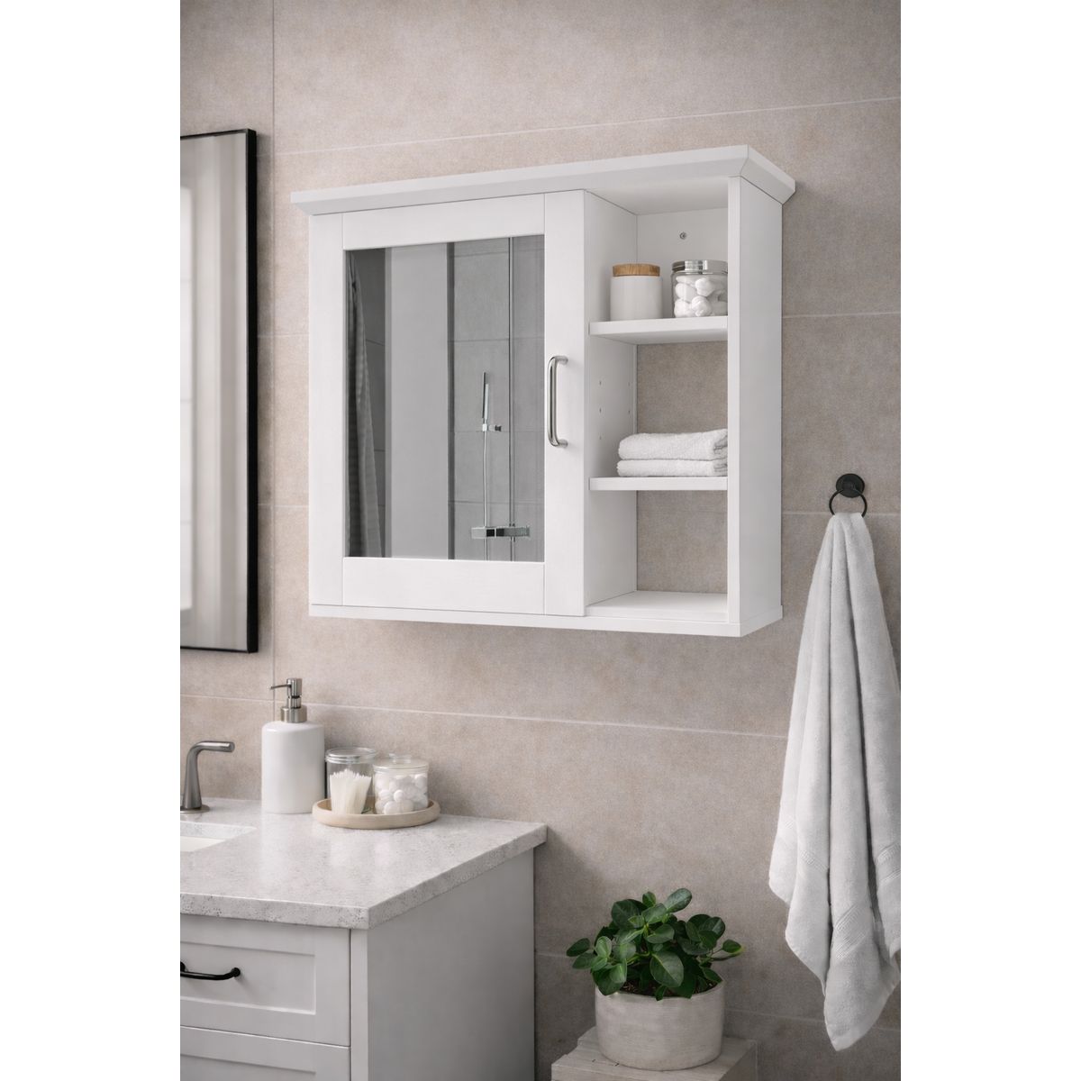 GENERICO - ORGANIZADOR DE BAÑO C ESPEJO - SOLAR WHITE