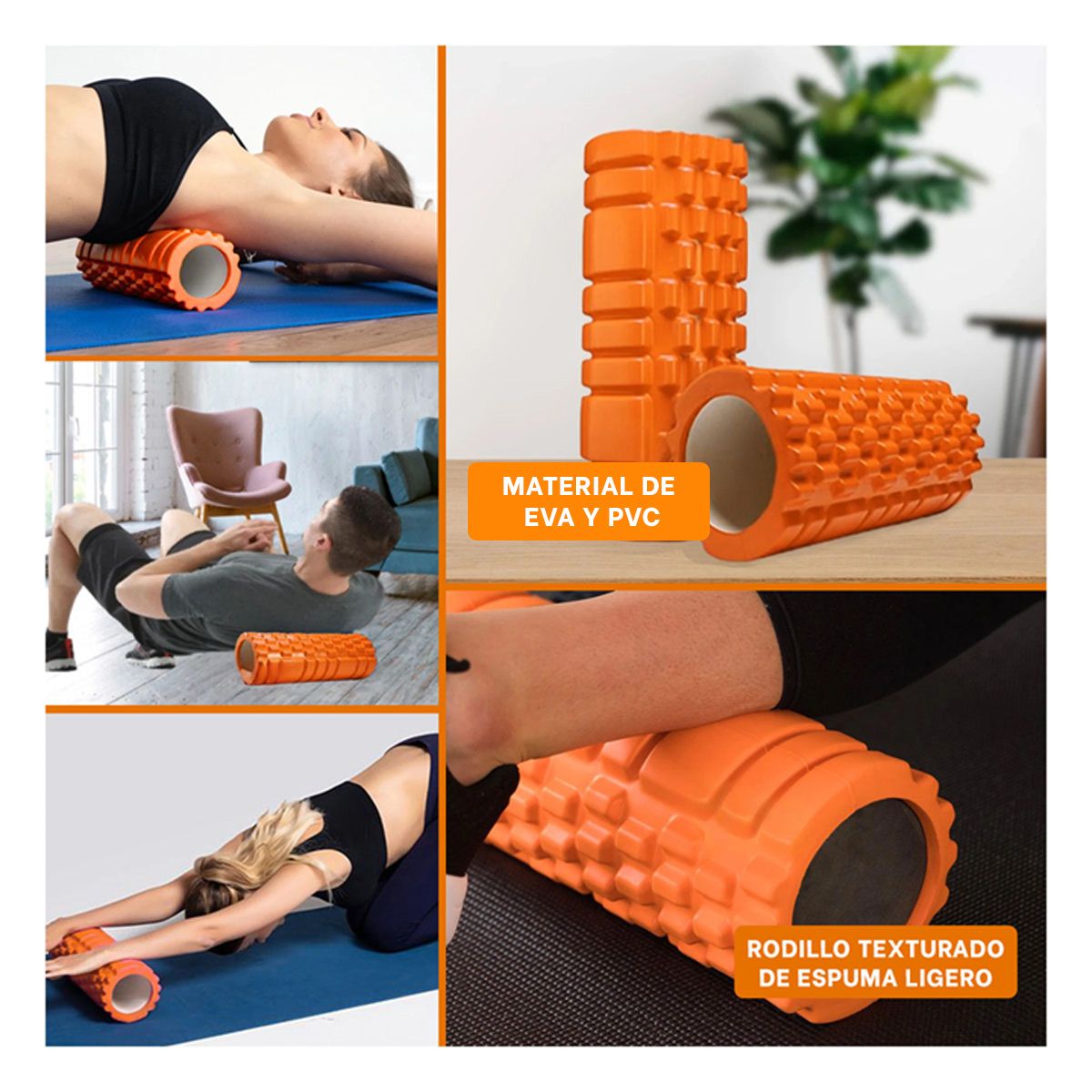 GENERICO - Pack6 Rollo Muscular 29x9 en Naranja Y+Regalo Stickers