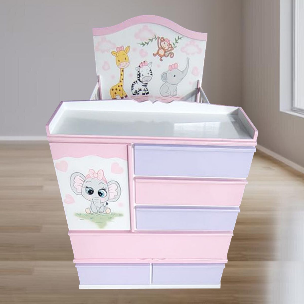 GENERICO - cama cuna de plaza y media con comoda desmontable safari