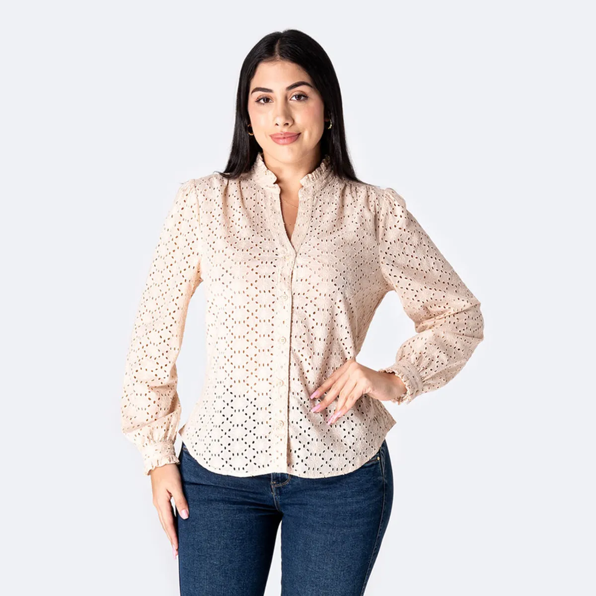 PIONIER - Blusa Brodery Mujer Khorina Pionier
