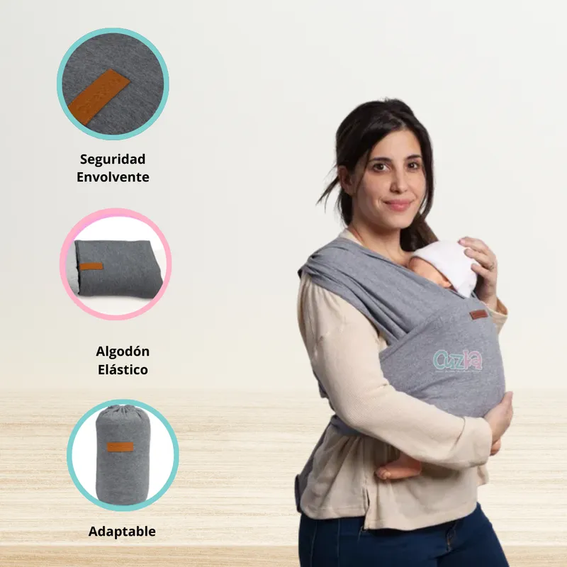 CARESTINO - Porta Bebé «FULAR» Black Gray