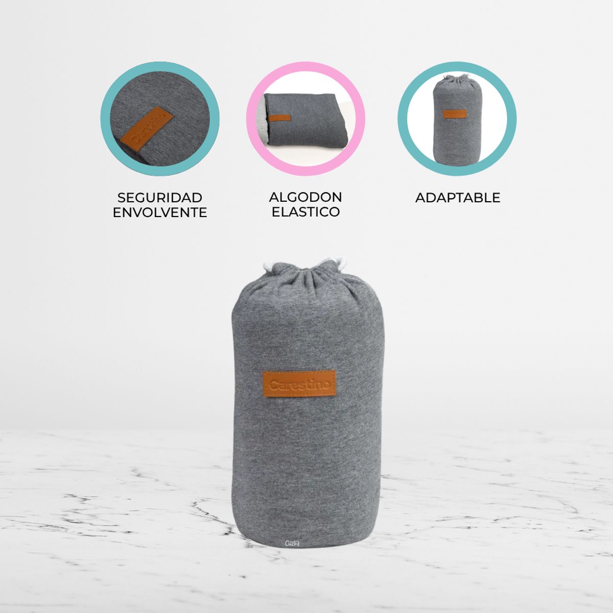 CARESTINO - Porta Bebé «FULAR» Black Gray