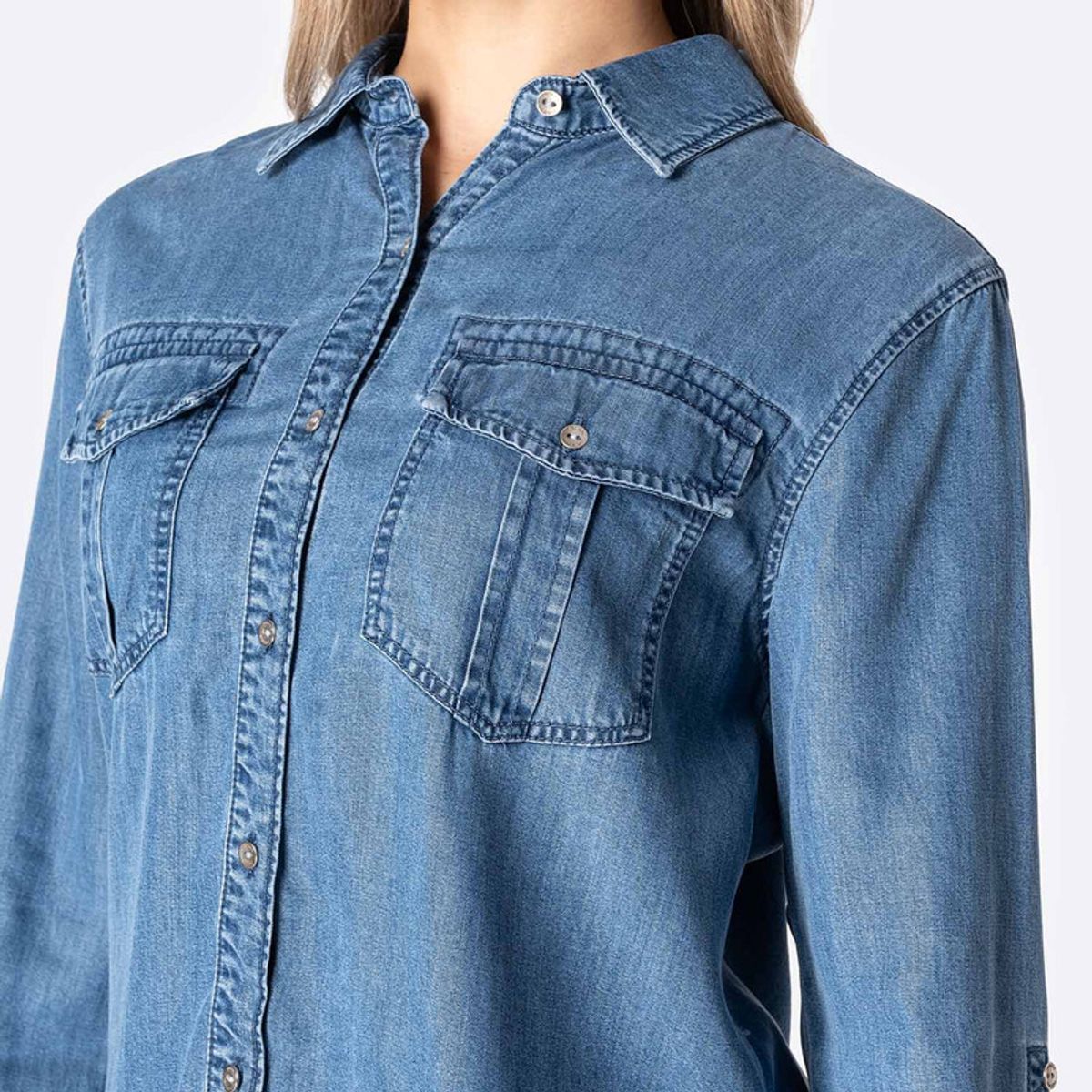 PIONIER - Blusa Denim Mujer Yomilda Pionier