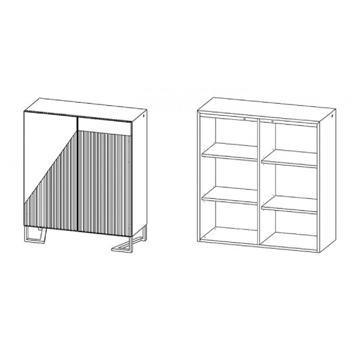 TU MESITA - Vitrina Baja Moderna Petra 2 pùertas color Blanco/Duna TU MESITA