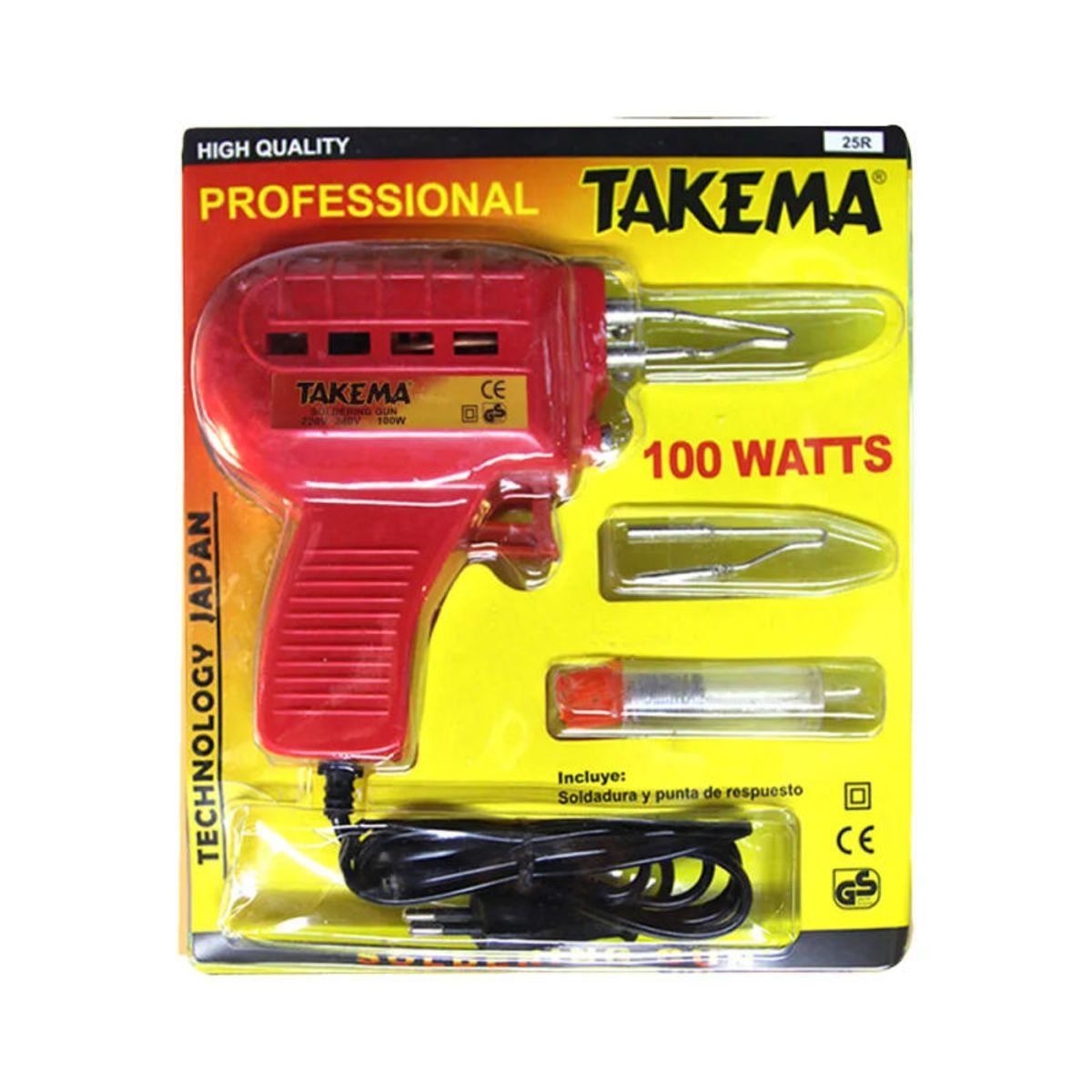 TAKEMA - Pistola de Soldar Takema con Punta Repuesto 100W 220VAC 25R