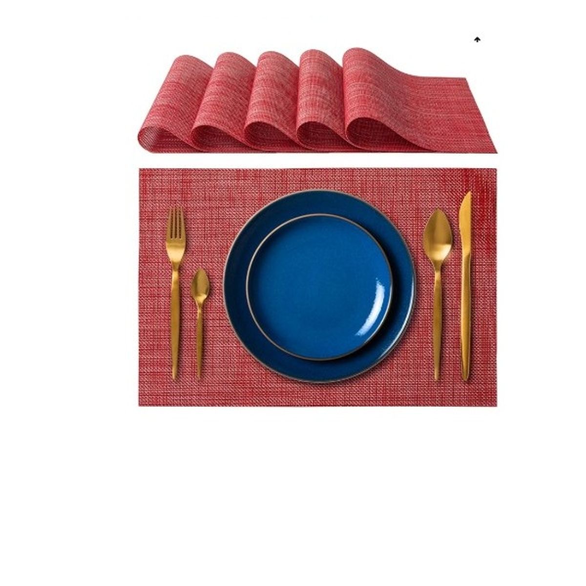 GENERICO - Set De 6 Individuales Rectangulares Trenzados 45x30 Cm