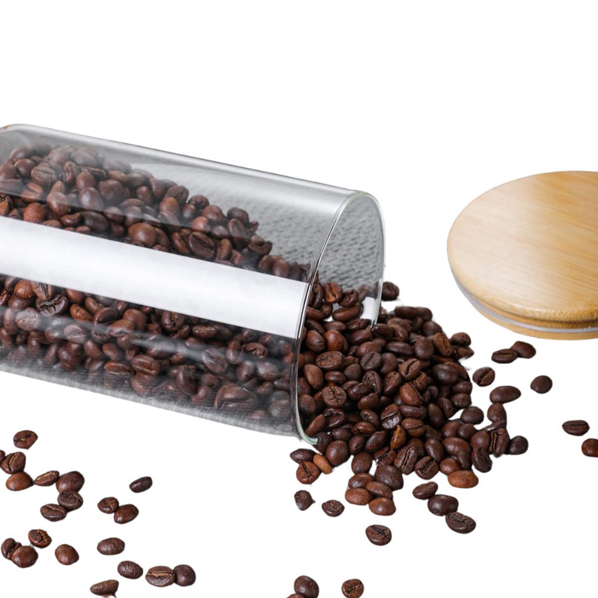 INSPIRA - Set de 3 Frascos de Vidrio Borosilicato con Tapa de Bambú