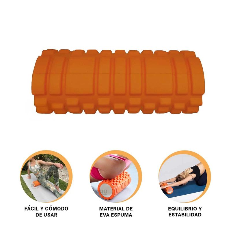 GENERICO - Pack6 Rodillo para Pilates en Color Naranj Y+Regalo Agendita