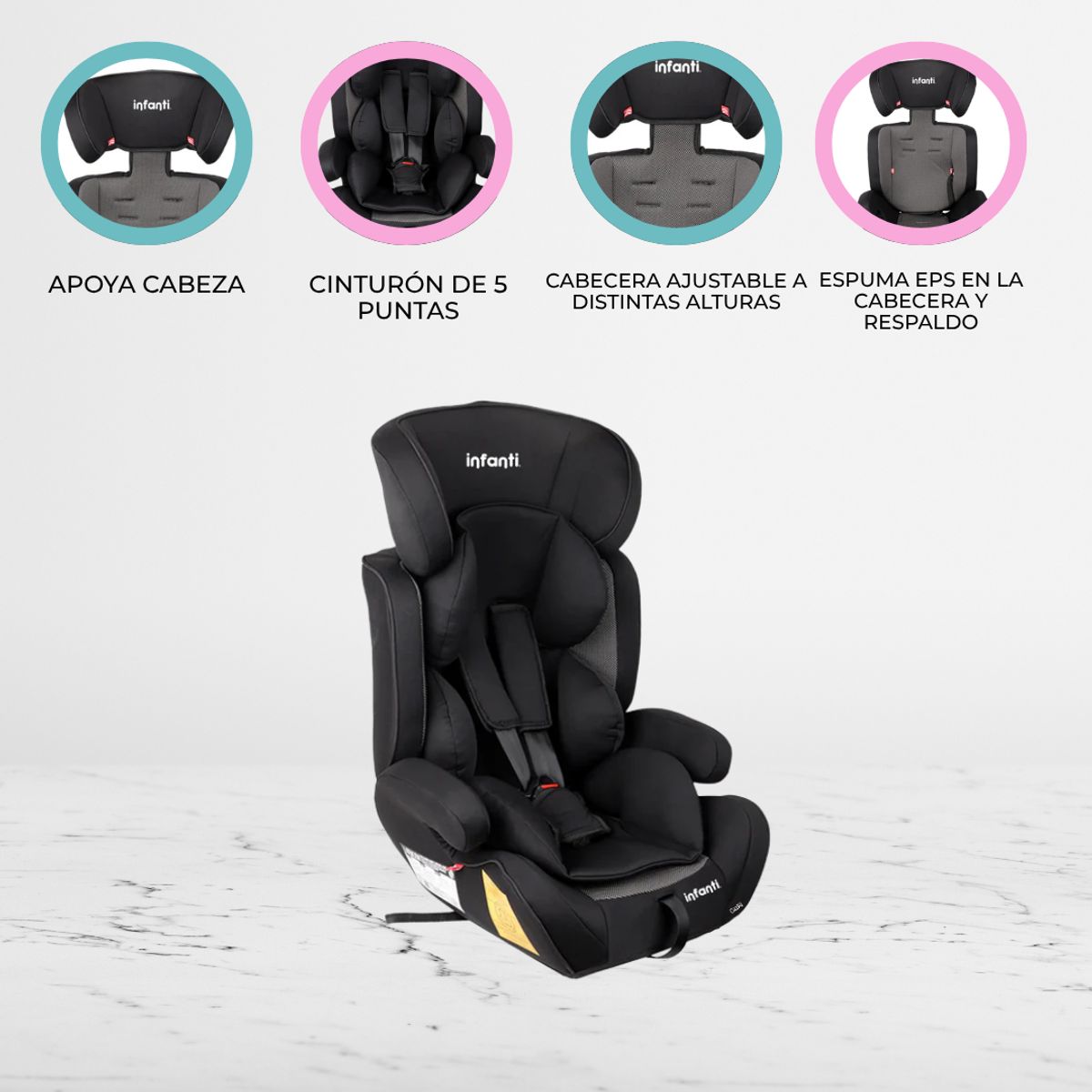 INFANTI - Silla Auto Butaca «HANGAR» Black