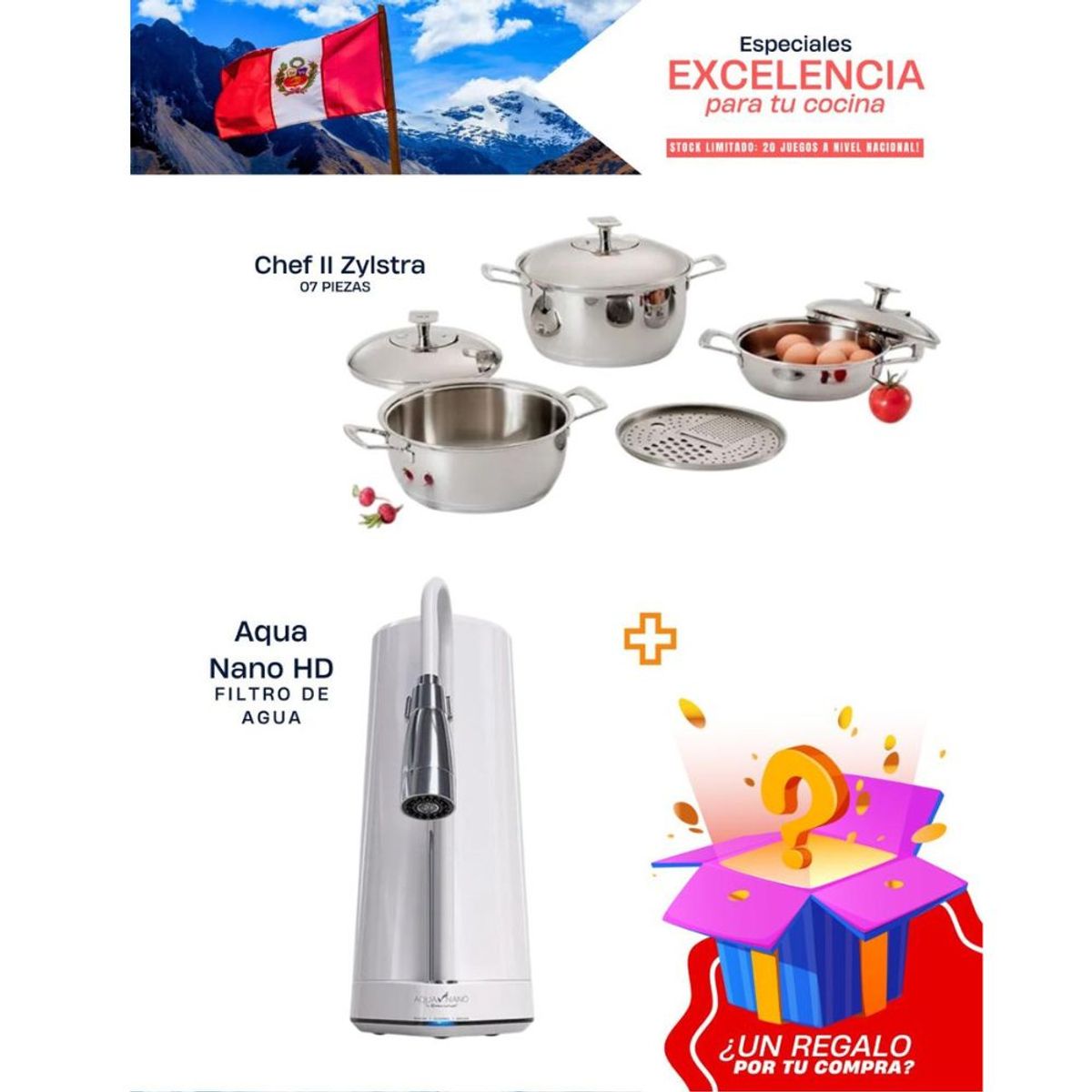 RENA WARE - COMBO FILTRO DE AGUA + CHEF II ZYLSTRA  (7 PIEZAS)