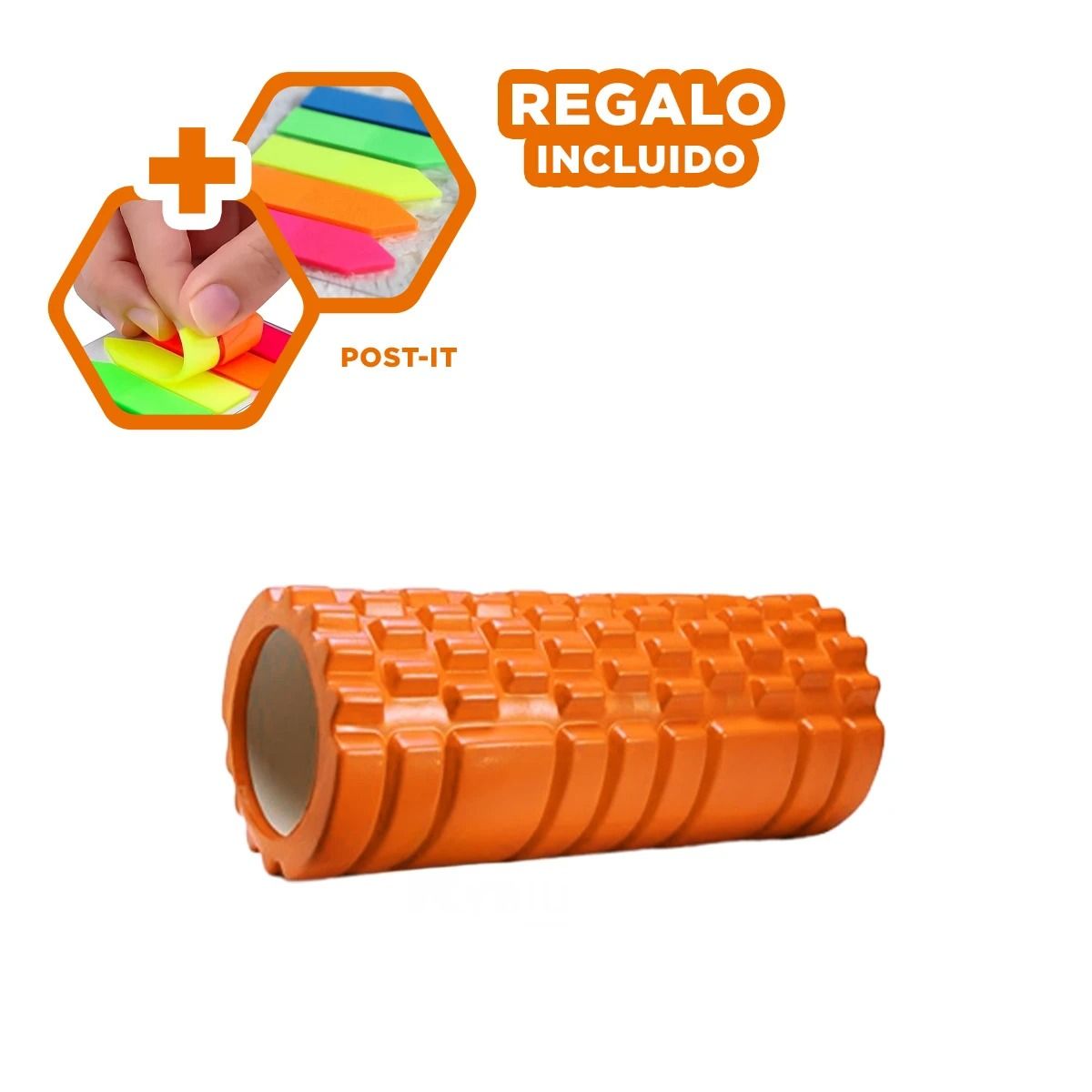 GENERICO - Rollo de Deporte Fitness en Tono Naranja Y+Post-it Adhesivos