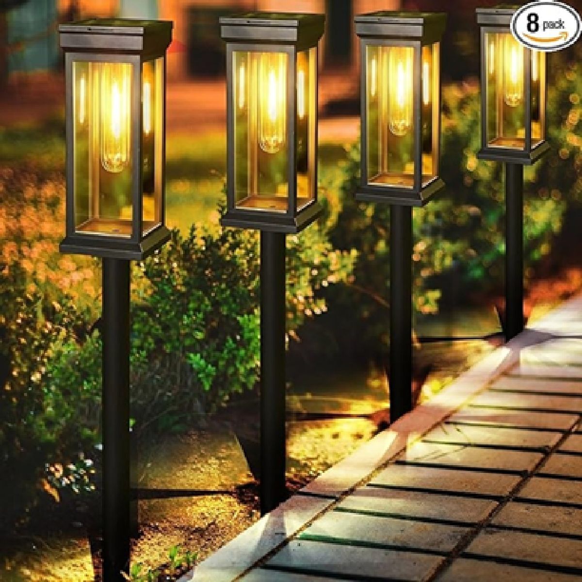 GENERICO - LUCES TIPO FAROL CON PANEL SOLAR DE CAMINO