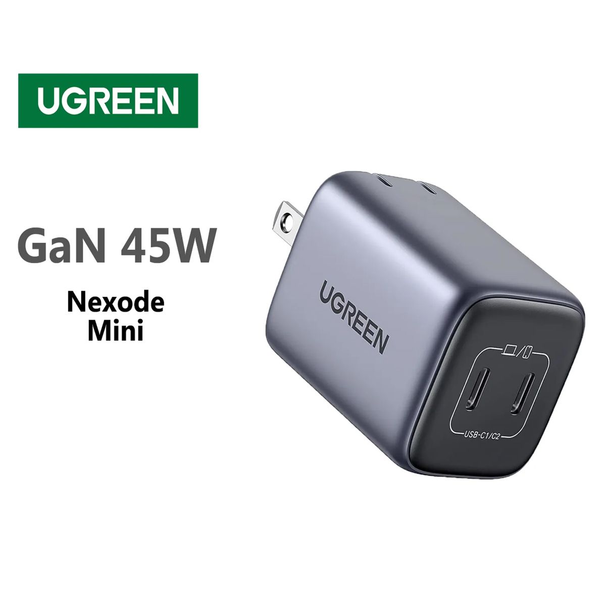 UGREEN - Cargador Ugreen Nexode De 45w 2x Usb-C Quick Charge 40