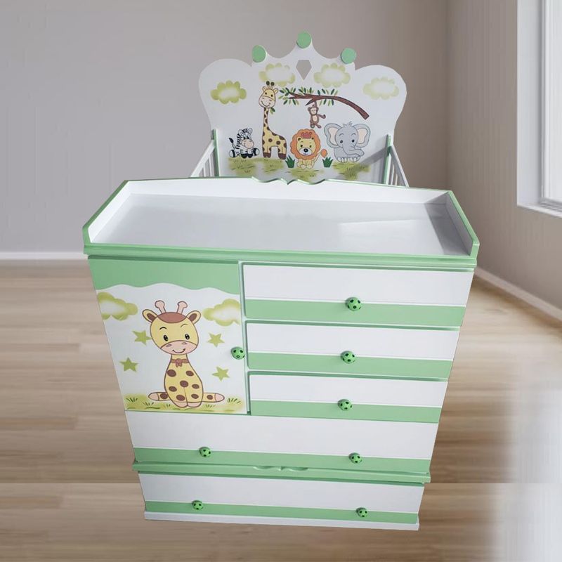 GENERICO - cama cuna de plaza y media safari verde