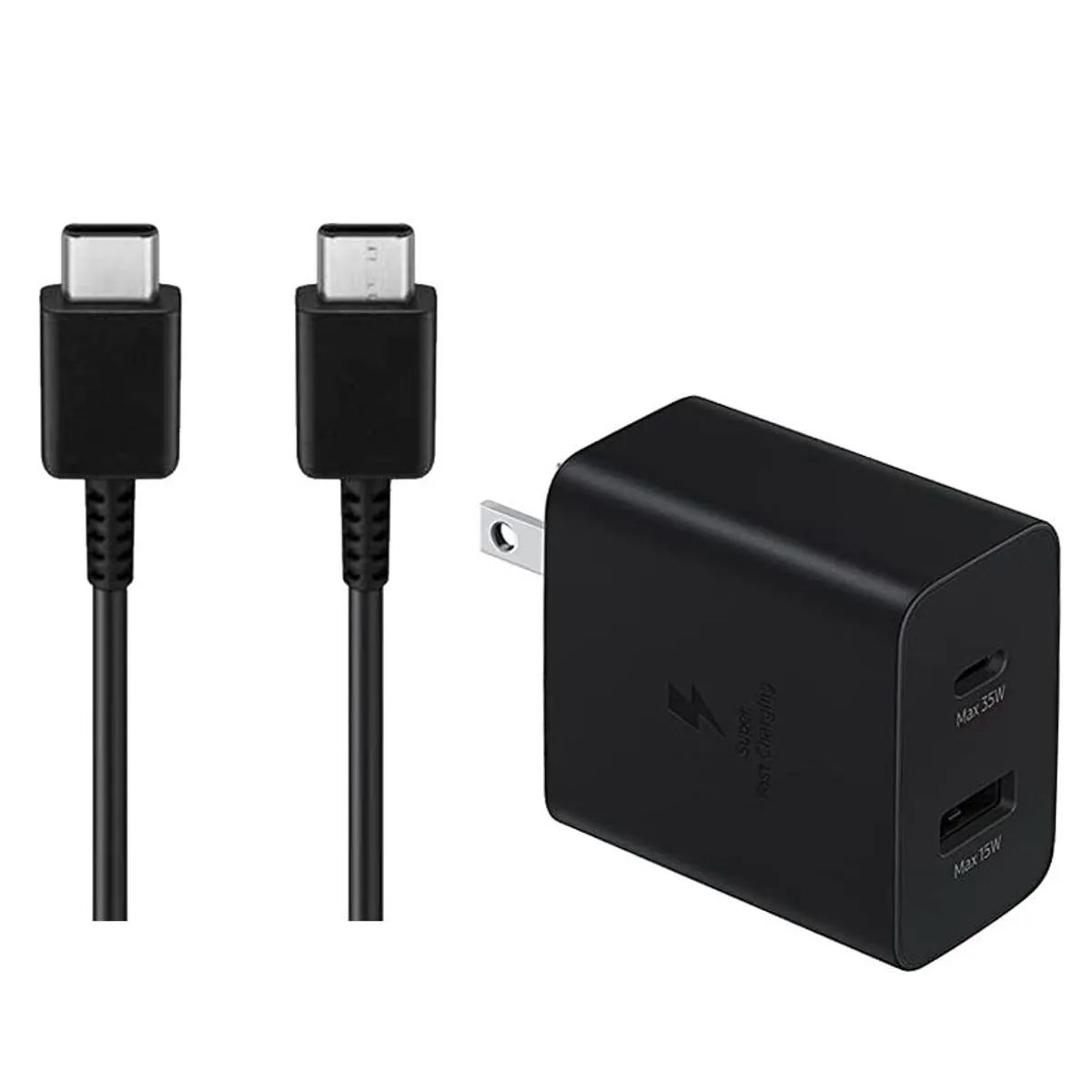 GENERICO - Cargador Duo Con Cable  35w Compatible con Samsung S25
