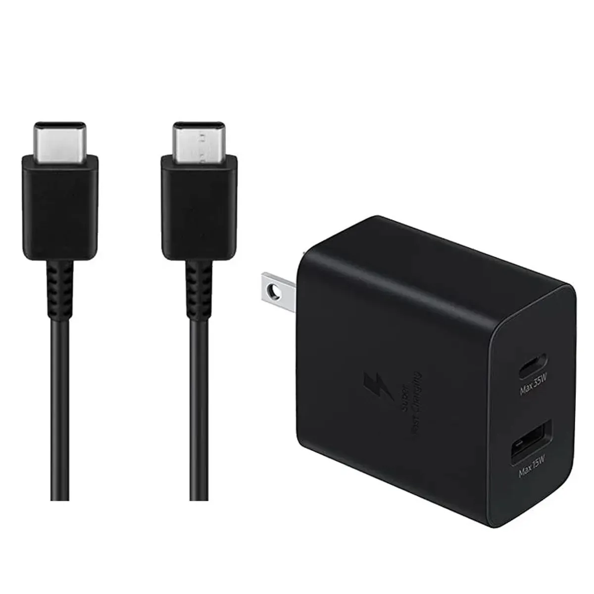 GENERICO - Cargador Duo Con Cable  35w Compatible con Samsung S25