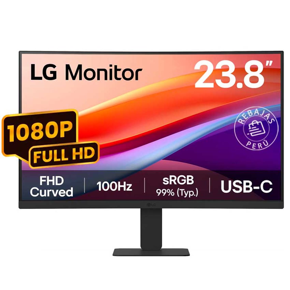 LG - Monitor LG Curvo 24 FHD VA 100Hz HDMI USB-C 15W VESA