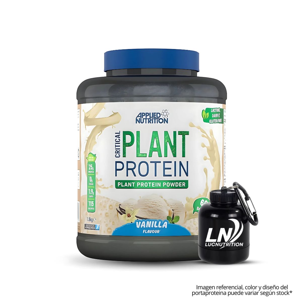 APPLIED NUTRITION - Critical Plant Protein - Proteina Vegana 1.8 kg Vainilla + Portaproteina