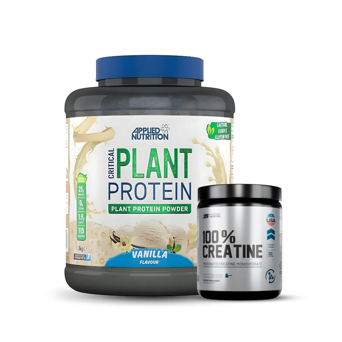 APPLIED NUTRITION - Critical Plant Protein - Proteina Vegana 1.8 kg vainilla + Creatina Universe Nutrition 250 g