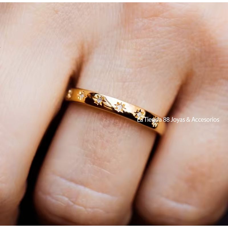 LA TIENDA 88 JOYAS Y ACCESORIOS - La Tienda 88 - Alianza de compromiso Mujer Bañado Oro 18k - amarillo