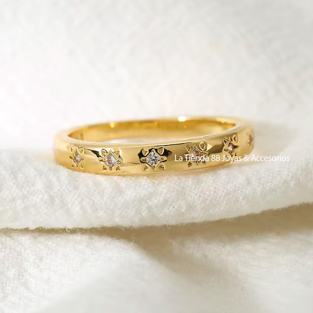 LA TIENDA 88 JOYAS Y ACCESORIOS - La Tienda 88 - Alianza de compromiso Mujer Bañado Oro 18k - amarillo