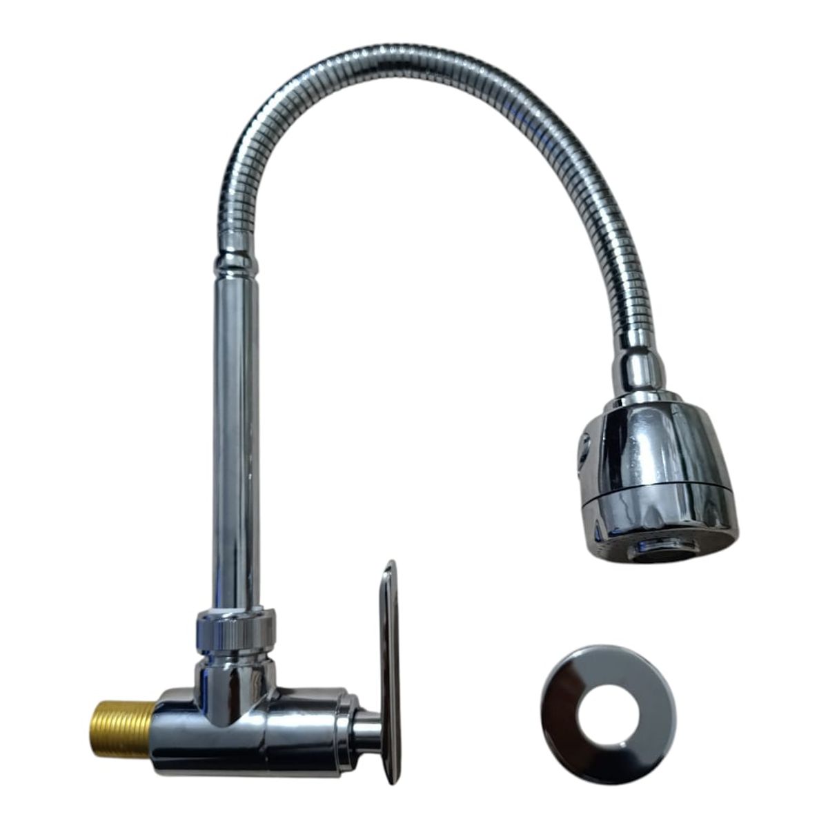 GENERICO - Grifo Caño Pared Pesado de Cocina Bronce Cromado agua fría flexible