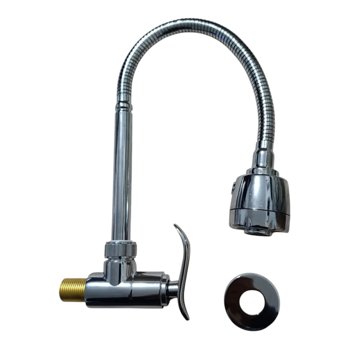 GENERICO - Grifo Caño Pared Pesado de Cocina Bronce Cromado agua fría flexible