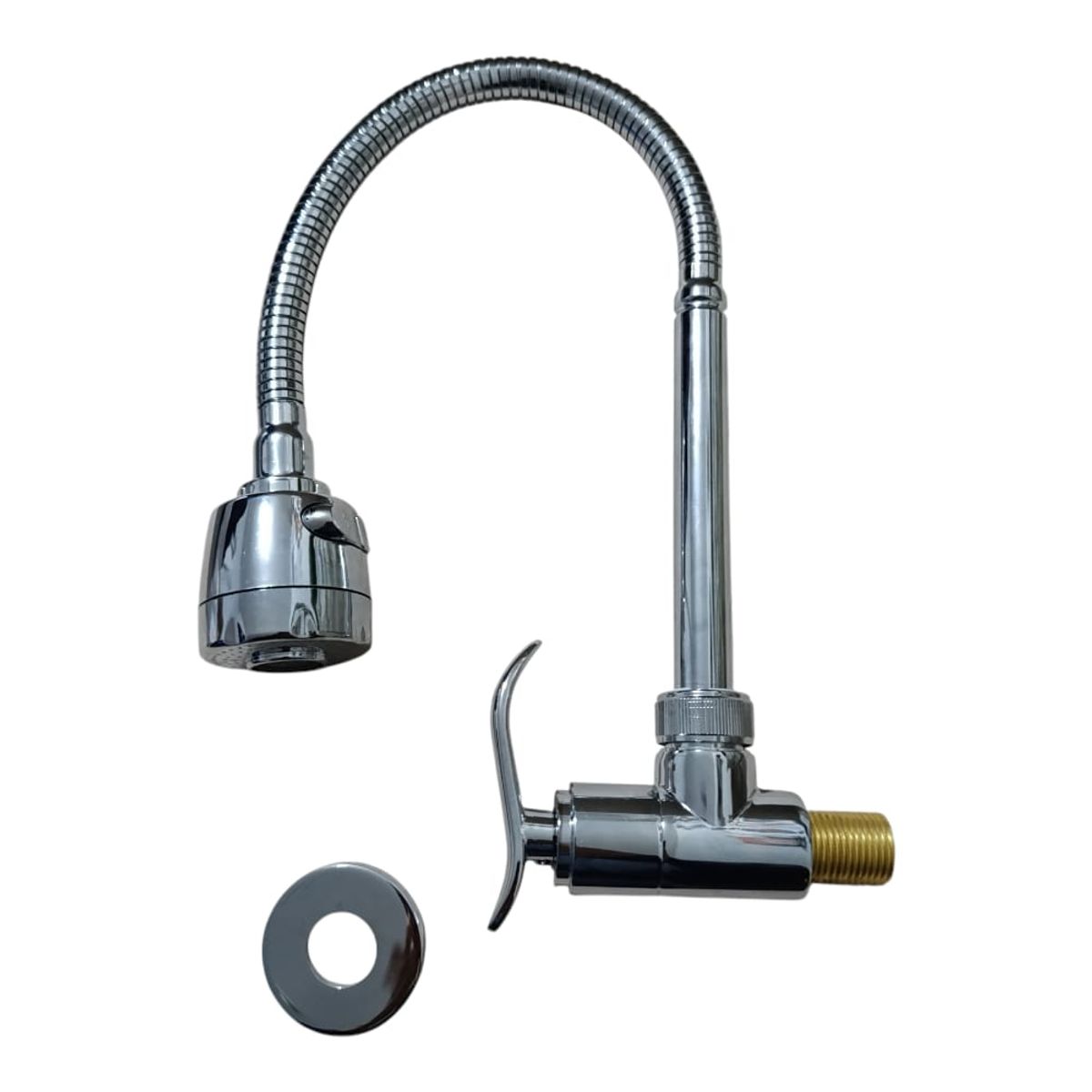 GENERICO - Grifo Caño Pared Pesado de Cocina Bronce Cromado agua fría flexible