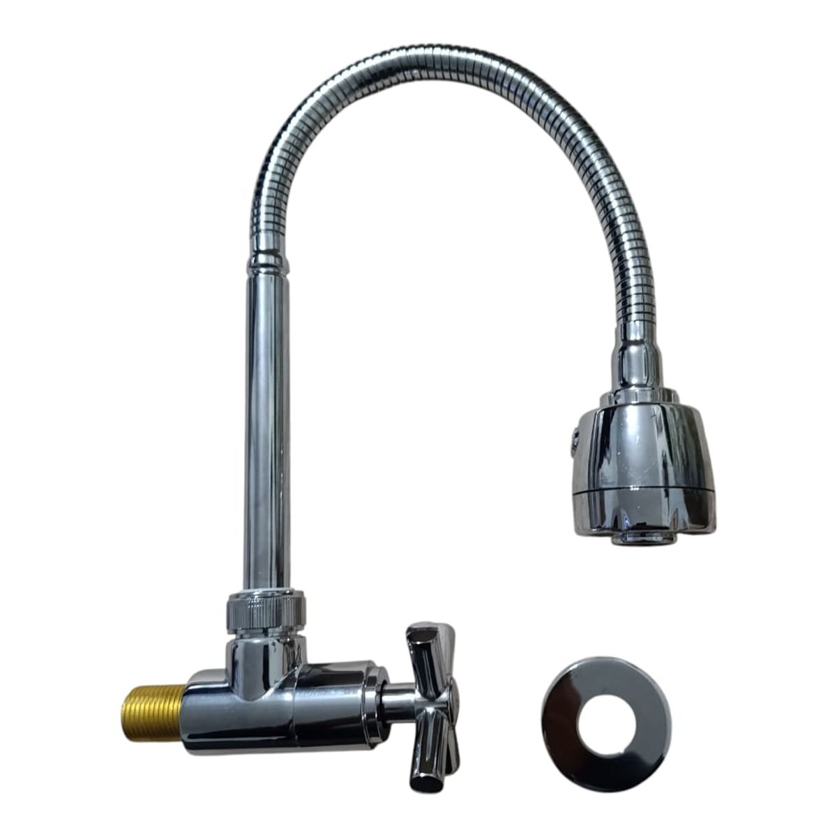 GENERICO - Grifo Caño Pared Pesado de Cocina Bronce Cromado agua fría flexible