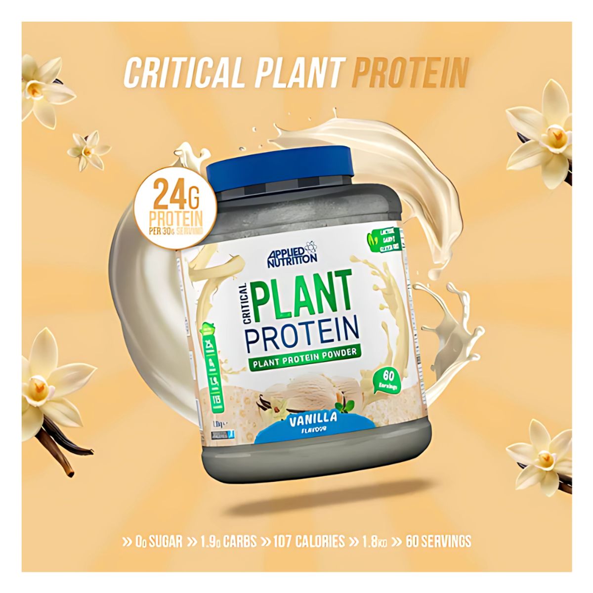 APPLIED NUTRITION - Critical Plant Protein - Proteina Vegana 1.8 kg vainilla + Creatina Applied Nutrition 500 g