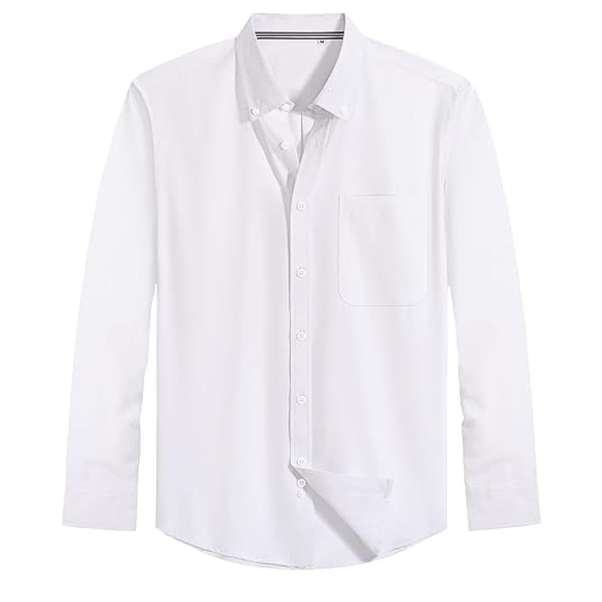 GENERICO - Camisa blanca manga larga hombre vestir algodón peruano