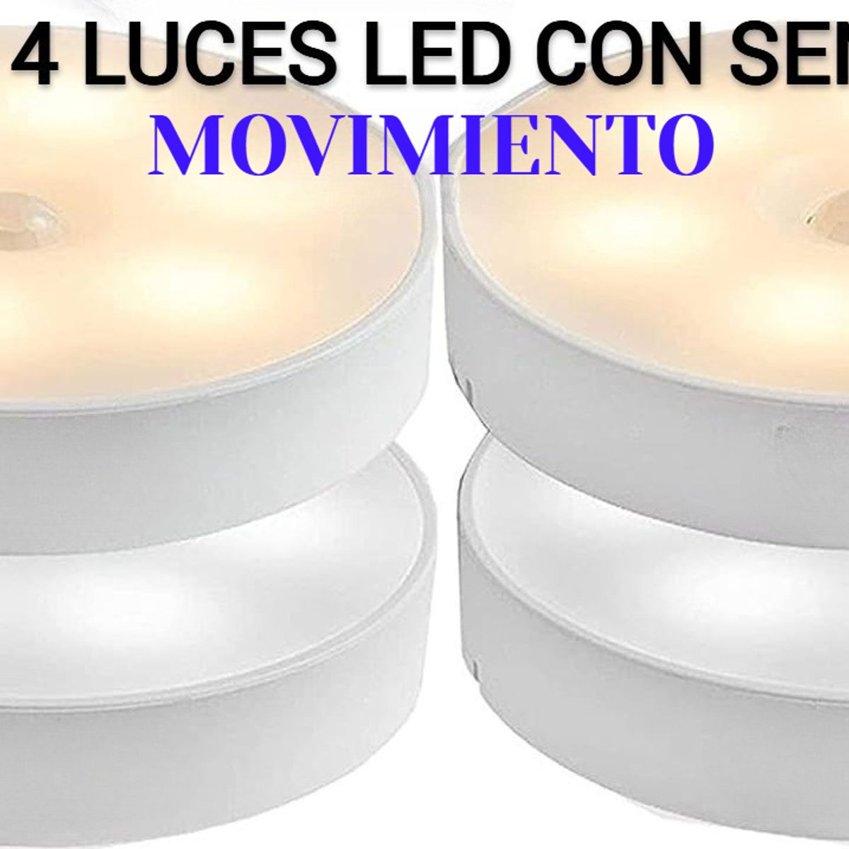 GENERICO - PACK DE 4 LUCES LED INTELIGENTE CON SENSOR DE MOVIMIENTO RECARGABLE