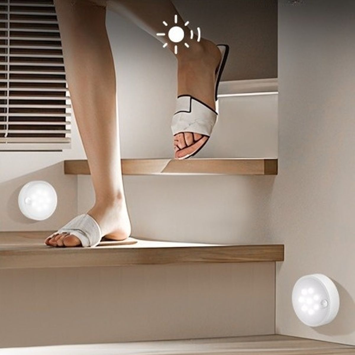 GENERICO - PACK DE 4 LUCES LED INTELIGENTE CON SENSOR DE MOVIMIENTO RECARGABLE