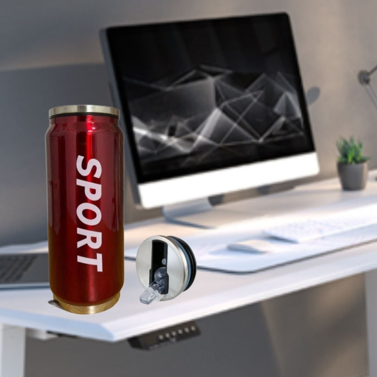 GENERICO - BOTELLA VASO TÉRMICO DE ACERO INOXIDABLE DEPORTIVO SPORT  500 ML