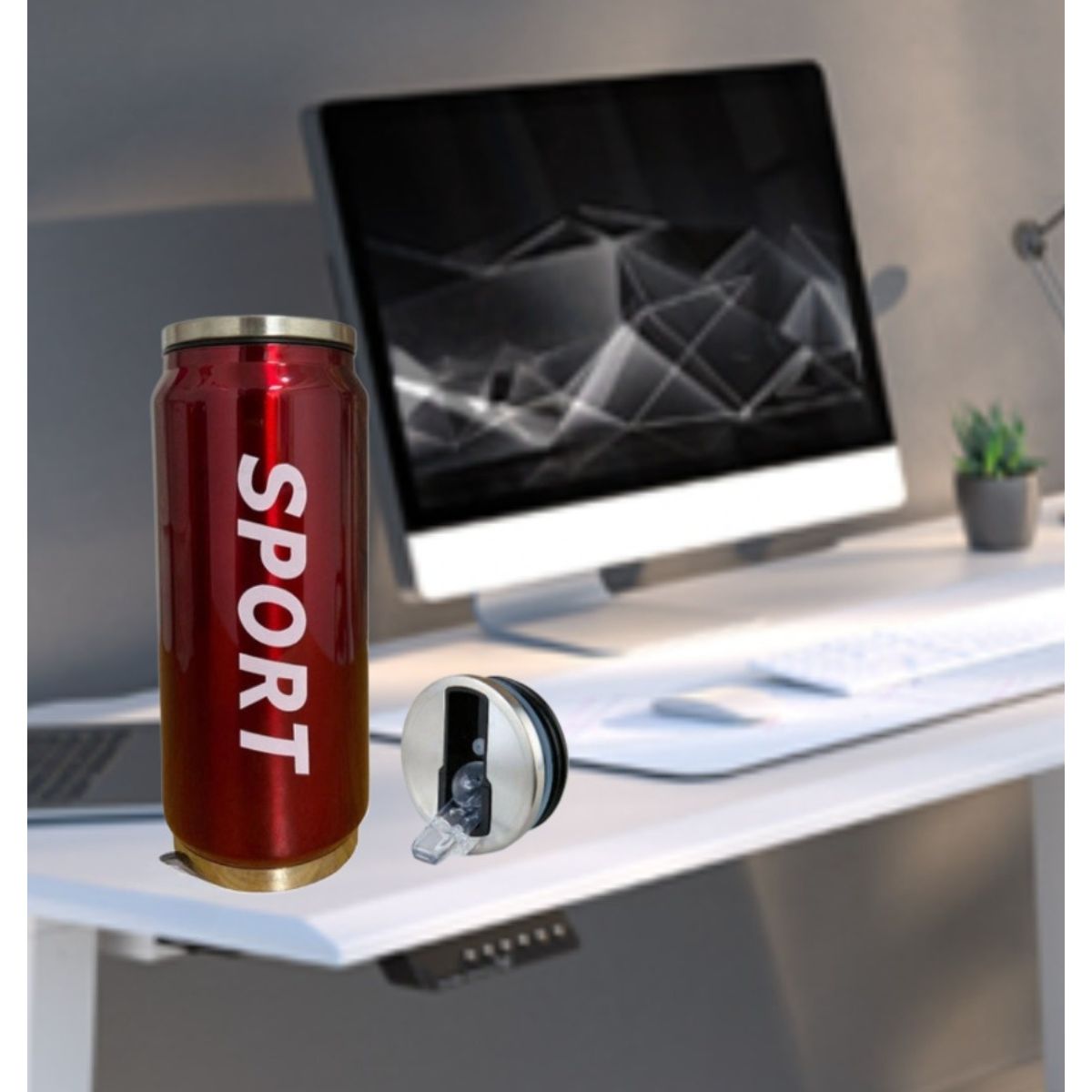 GENERICO - BOTELLA VASO TÉRMICO DE ACERO INOXIDABLE DEPORTIVO SPORT  500 ML