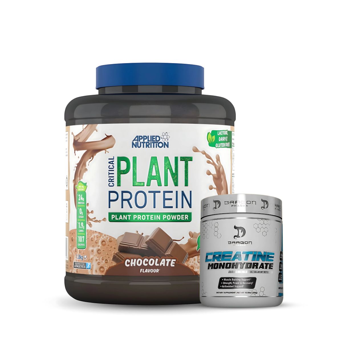 APPLIED NUTRITION - Critical Plant Protein - Proteina Vegana 1.8 kg chocolate + Creatina dragon pharma 300 g
