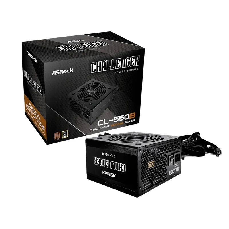 ASROCK - Fuente De Poder Asrock Challenger Cl-550B 550W 80 Plus Bronze Con Vent