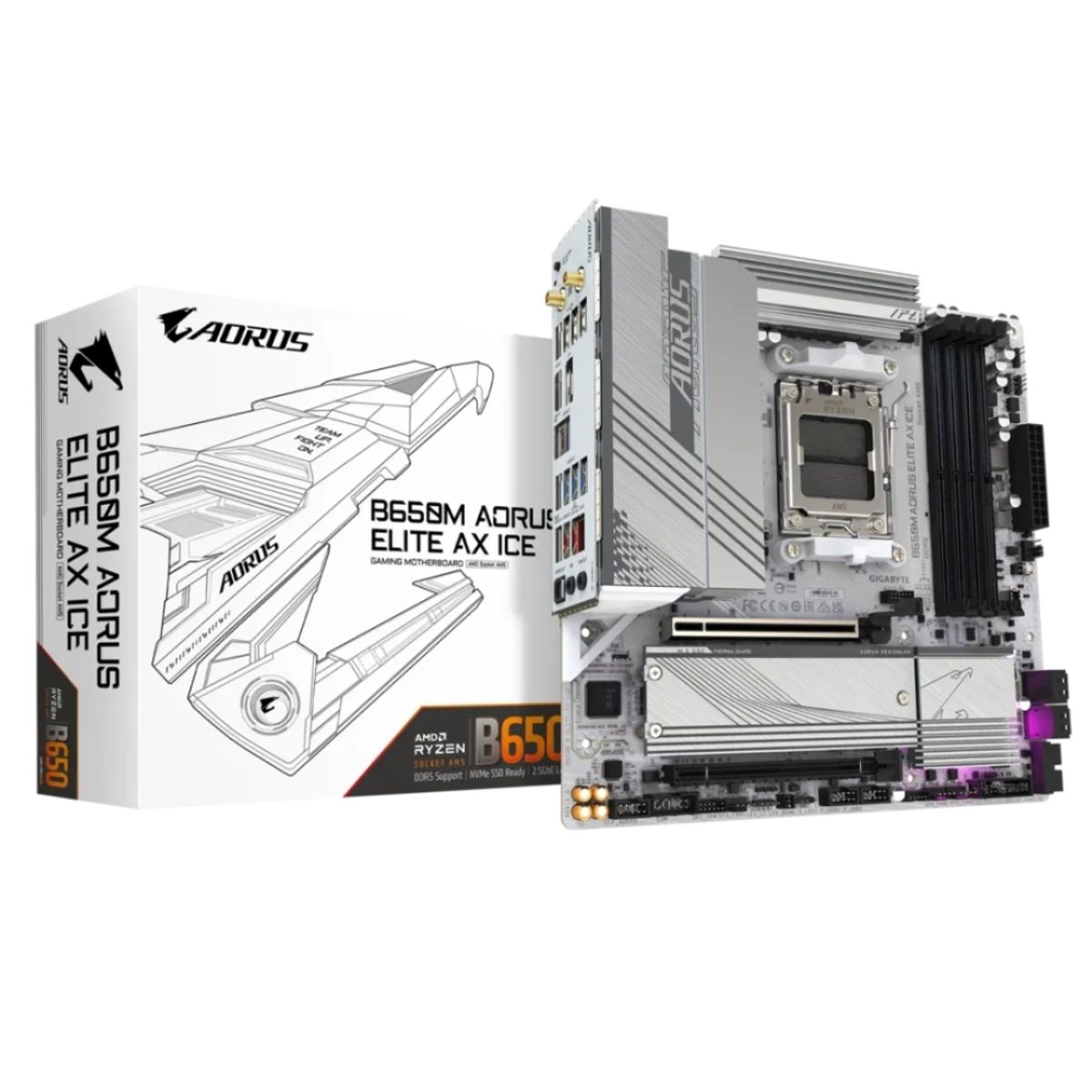 GIGABYTE - Placa Base Gigabyte B650M Elite Ax - Am5 Ddr5 8000Mhz M2 256Gb - A
