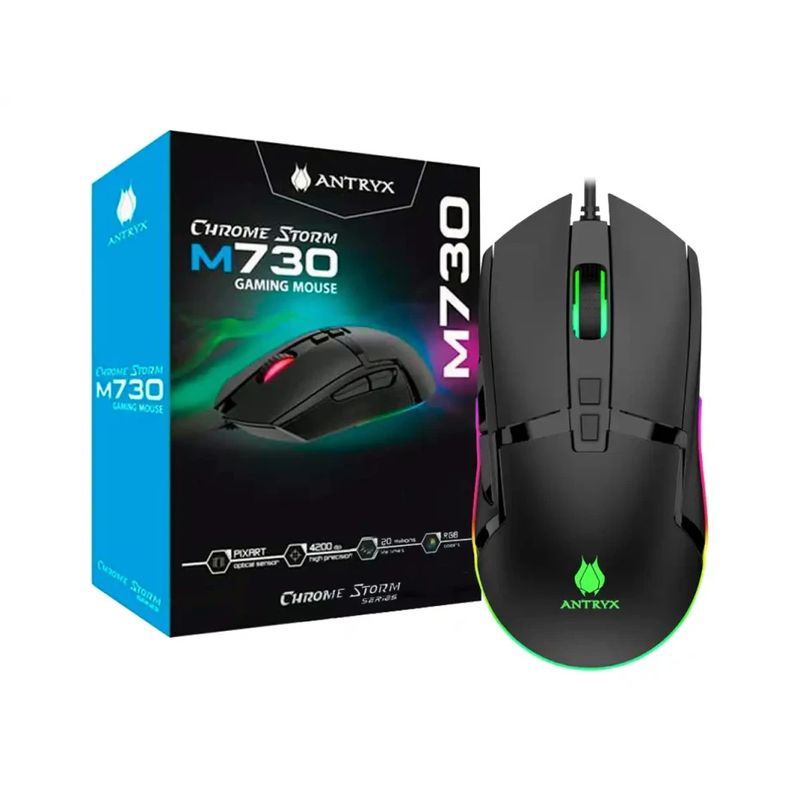 ANTRYX - MOUSE GAMING ANTRYX CHROME STORM M730 ( AGM-CS730K ) DPI 4200
