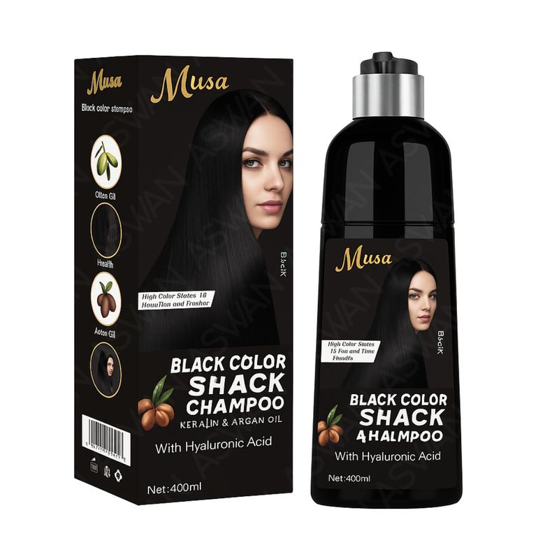 GENERICO - Shampoo Black Hair Color 400 ml - Musa
