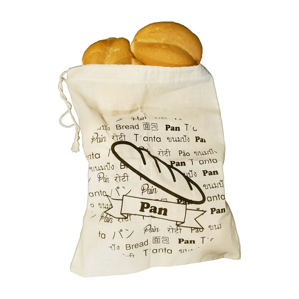 GENERICO - Bolsa de Tocuyo para Pan  Reutilizable y Ecológica