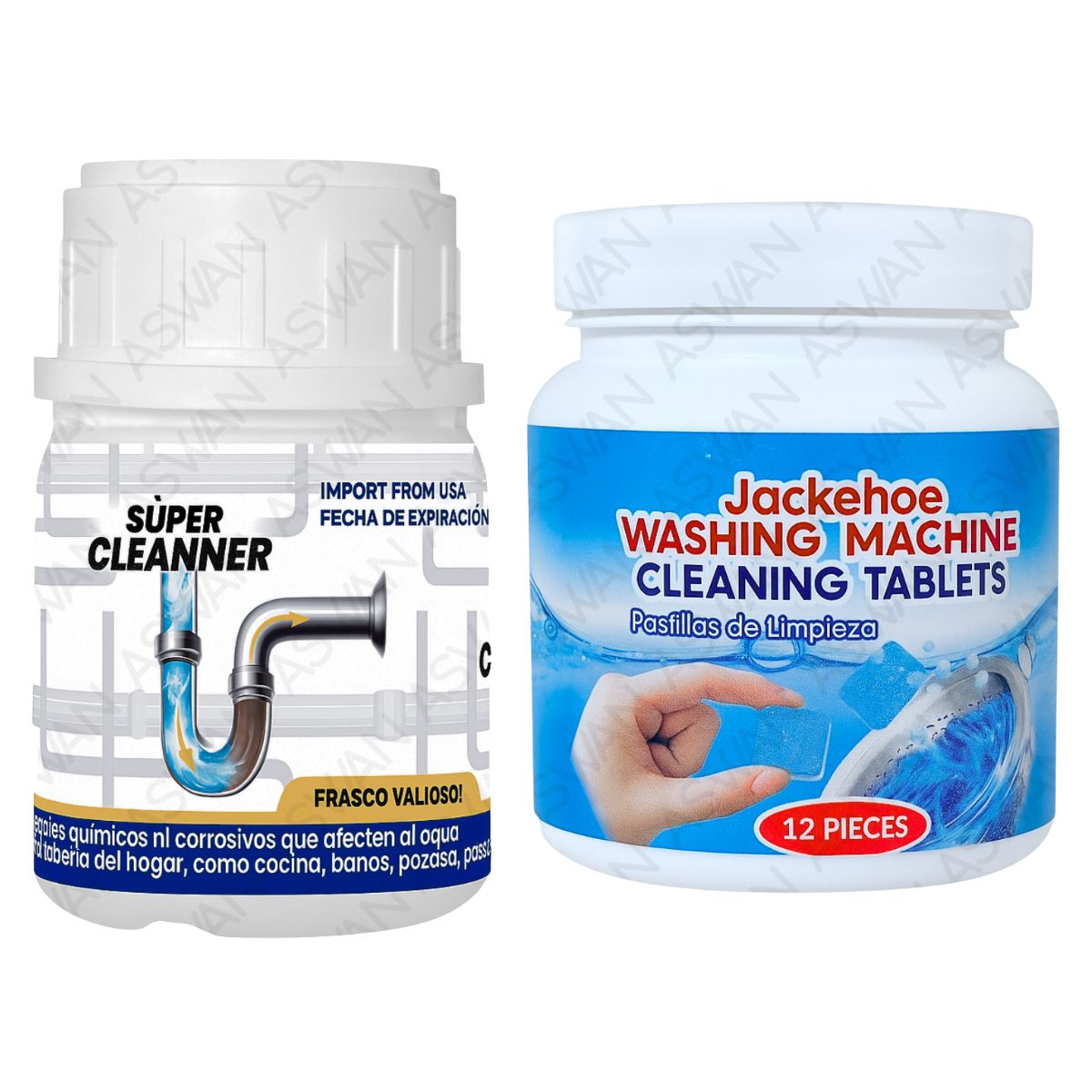 GENERICO - Pack Pastilla Limpiadora + Desatorador de Tuberías en Polvo