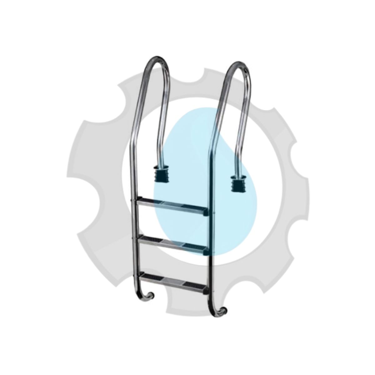 GENERICO - ESCALERA PARA PISCINA DE 3 PASOS DE ACERO INOXIDABLE SF315 POOL SYSTEM